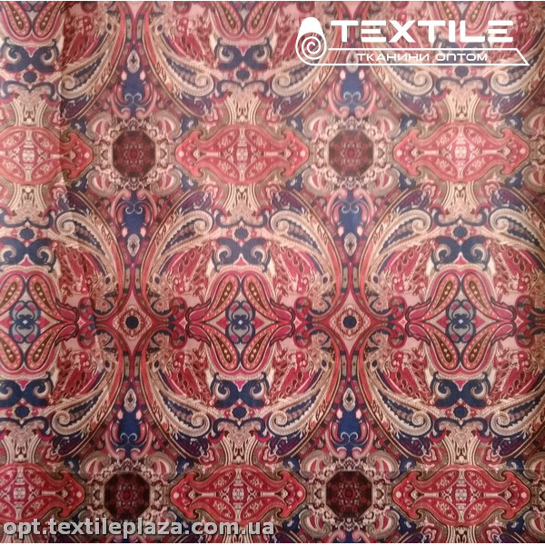 Подкладочная ткань цветная 3065D26C1 узор, красно-синий