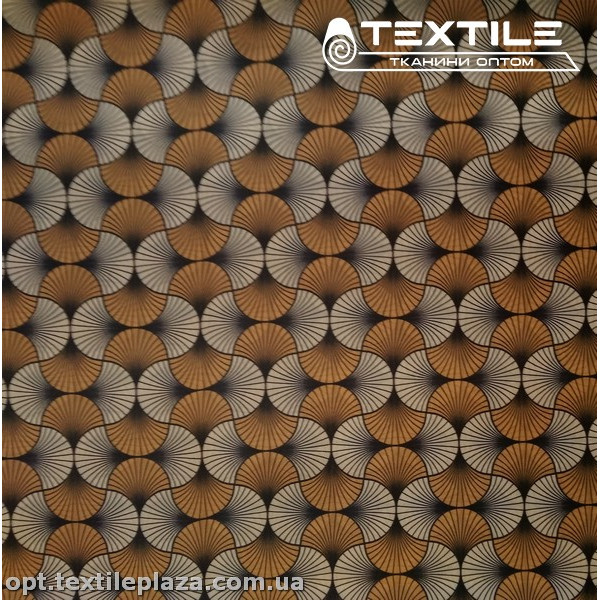 Подкладочная ткань цветная 7031D81C1 узор, бежево-медовый