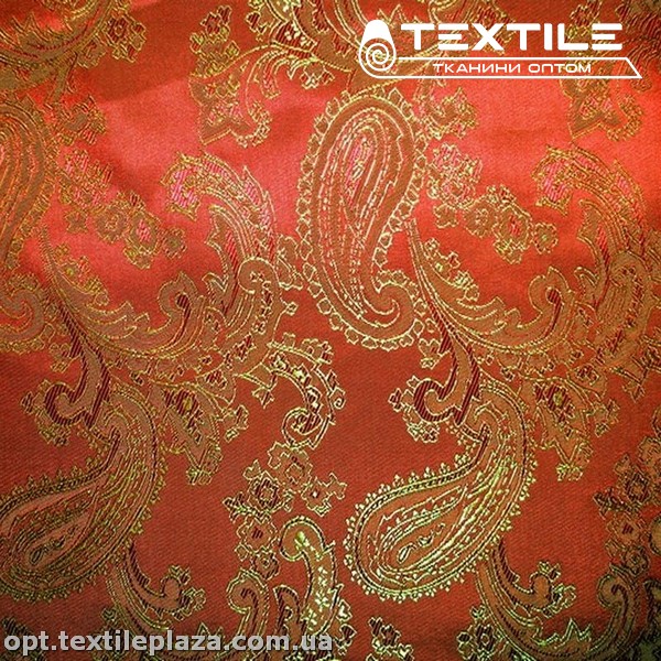 Подкладочная ткань Жаккард 20861D1C14 турецкий огурец, оранжевый