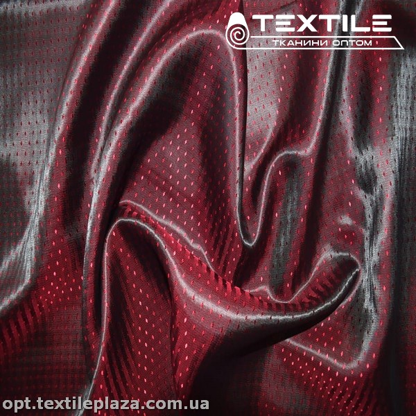 Подкладочная ткань Жаккард 4003D2C16 ромбик, бордовый