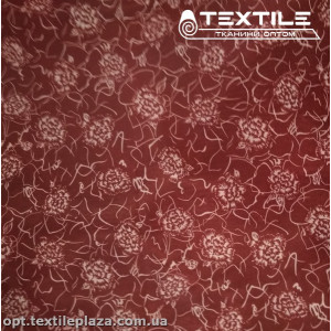Подкладочная ткань цветная 8031D120C1 цветы, темно-бордовый
