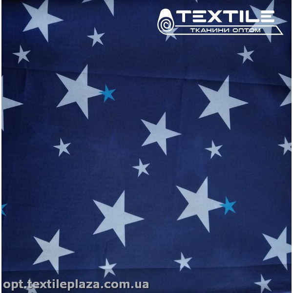 Подкладочная ткань цветная 7031D108C1 звезды, темно-синий