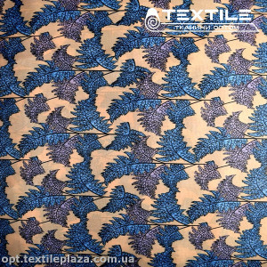 Подкладочная ткань цветная 8031D112C1 листья, капучино