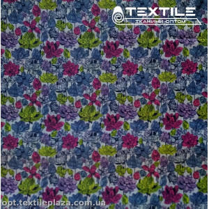 Подкладочная ткань цветная 7031D120C1 цветы, белый