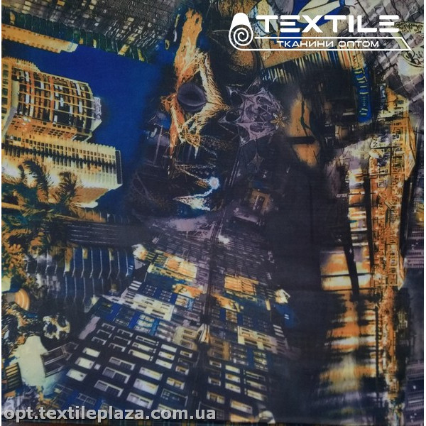 Подкладочная ткань цветная 8031D116C1 город, оранжево-баклажановый