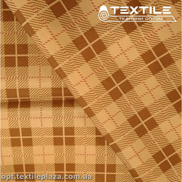 Подкладочная ткань цветная 5555D3C70 Италия клетка, бежевый