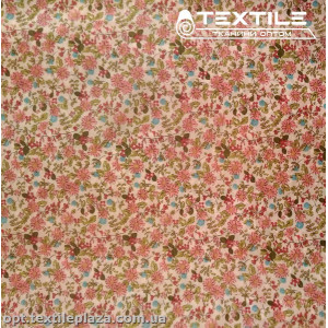 Подкладочная ткань цветная 3065D63C1 цветы, молочный