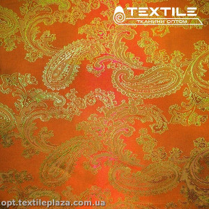 Подкладочная ткань Жаккард 1030D1C18 турецкий огурец, оранжевый