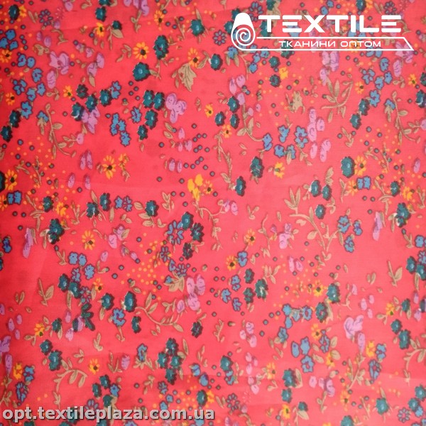 Подкладочная ткань цветная 6093D5C974 цветы, красный