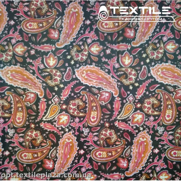 Подкладочная ткань цветная 7031D52C1 турецкий огурец, коричнево-черный