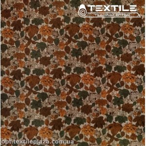 Подкладочная ткань цветная 8031D68C1 цветы, коричнево-белый