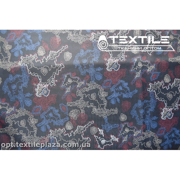 Подкладочная ткань цветная 8031D94C1 абстракция, сине-черный