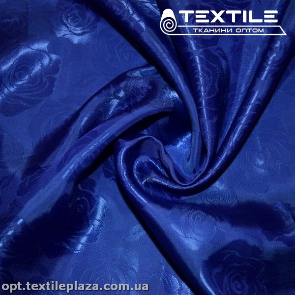 Подкладочная ткань Жаккард 16939D1C5 цветы, электрик