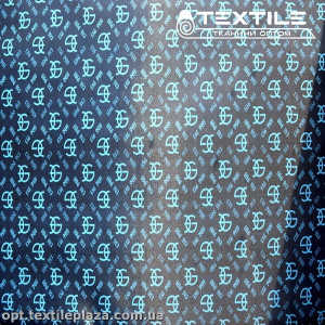 Подкладочная ткань цветная 8031D9C1 логотипы, темно-синий