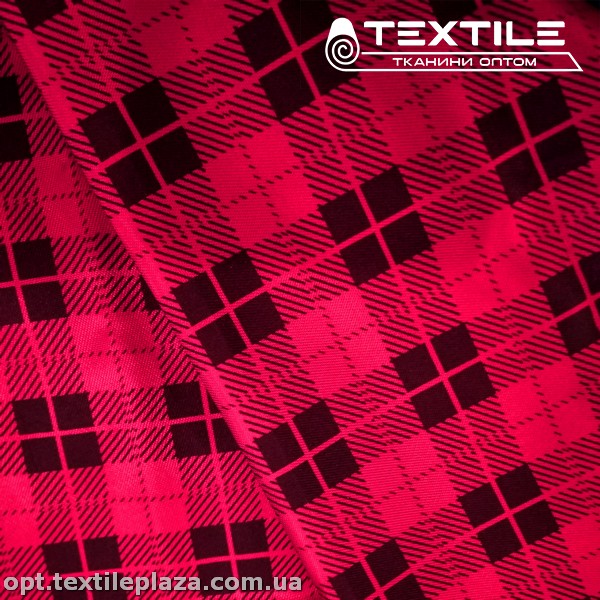 Подкладочная ткань цветная 5555D3C9 Италия клетка, красный