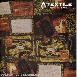 Подкладочная ткань цветная 8031D25C1 винтаж, сине-черный