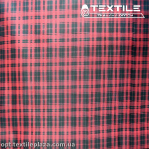 Подкладочная ткань цветная 8031D127C2 клетка, красно-черный
