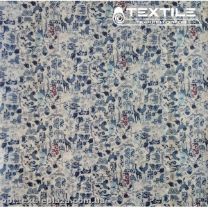 Подкладочная ткань цветная 7031D67C1 зоопарк, сине-белый