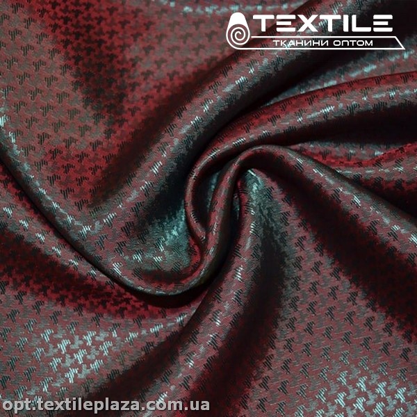 Подкладочная ткань Жаккард 16634D2C9 узор, зелено-красный