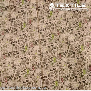 Подкладочная ткань цветная 7031D74C1 зоопарк, оливково-белый