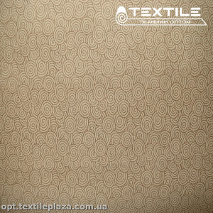 Подкладочная ткань цветная 8031D27C1 завитки, карамельно-бежевый