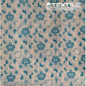 Подкладочная ткань цветная 8031D98C1 короны, молочный