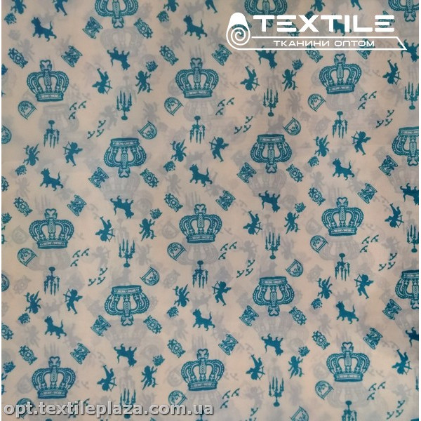 Подкладочная ткань цветная 8031D98C1 короны, молочный