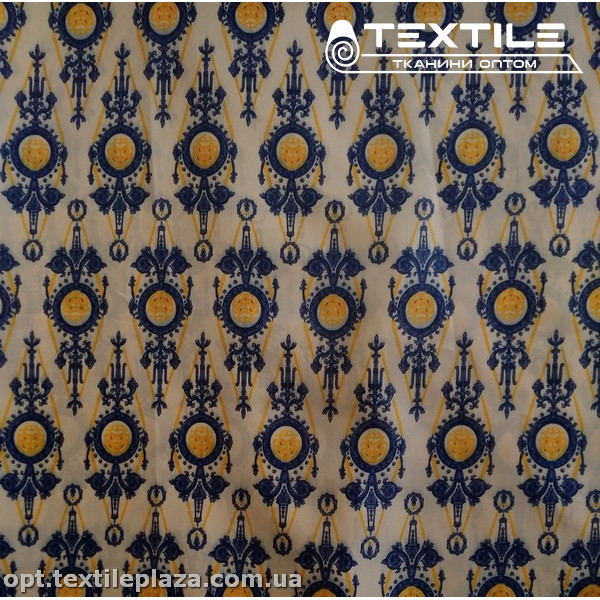 Подкладочная ткань цветная 9064D17C1 узор, светло-кремовый