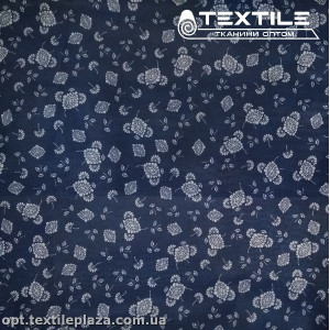 Подкладочная ткань цветная 8031D77C1 цветы, темно-синий