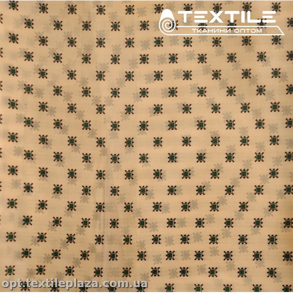 Подкладочная ткань цветная 7031D80C1 квадраты, молочный