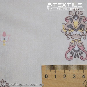 Сатин постельный цветной 1603D47C47 узор, светло-пудровый