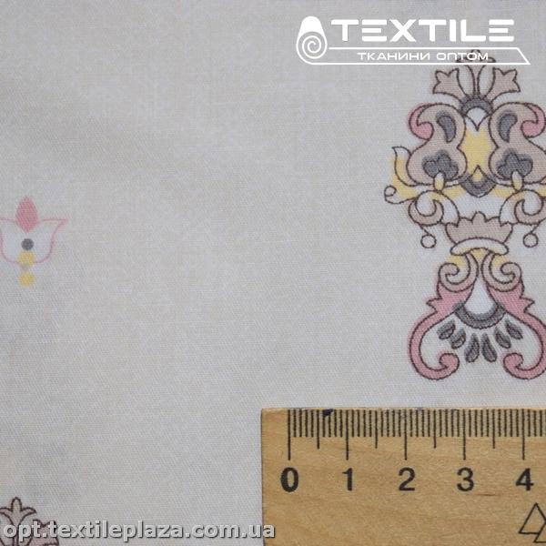 Сатин постельный цветной 1603D47C47 узор, светло-пудровый