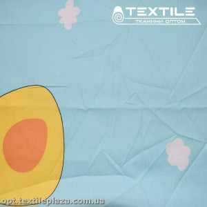 Сатин постельный цветной 1603D40C40 цыплята, мятно-бирюзовый
