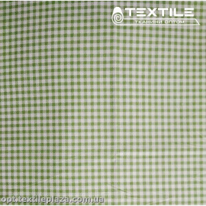 Сатин постельный цветной 1777D4C3 клетка, фисташковый