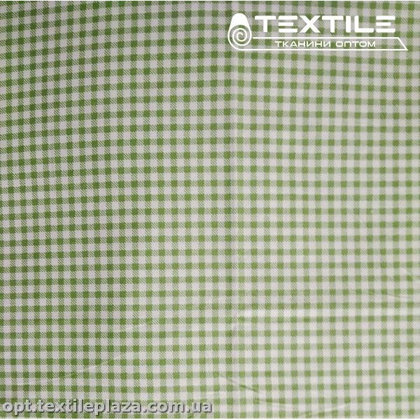 Сатин постельный цветной 1777D4C3 клетка, фисташковый