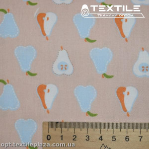 Сатин постельный цветной 11001D1C2 груши, бежевый