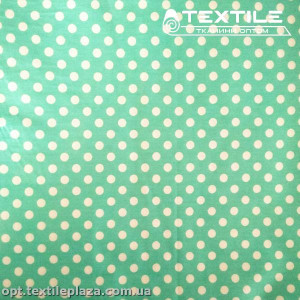 Сатин постельный цветной 4400D16C16 горошек, мятный