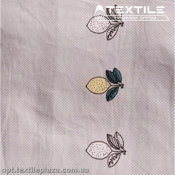 Сатин постельный цветной 14235D10C1 лимоны, серый