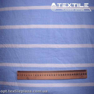 Сатин постельный цветной 2501D1C1 полоска белая, голубой