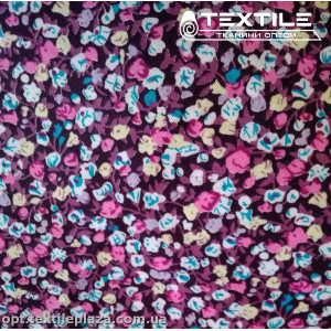 Сатин постельный цветной 7711D17C17 цветы, темно-лиловый