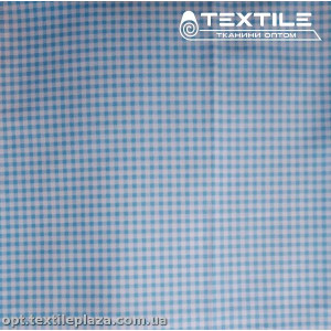 Сатин постельный цветной 1777D4C4 клетка, голубой