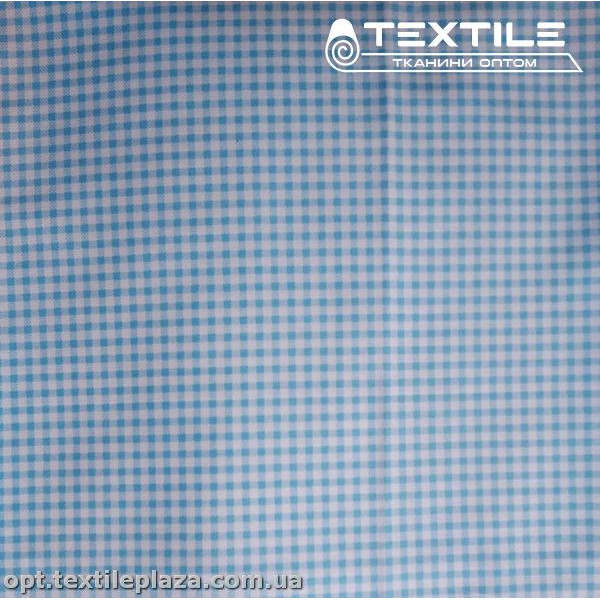 Сатин постельный цветной 1777D4C4 клетка, голубой
