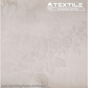 Сатин постельный однотонный 20260D4C4 жаккард, цветы, белый (260 см)