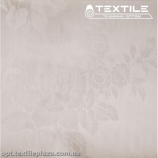 Сатин постельный однотонный 20260D4C4 жаккард, цветы, белый (260 см)