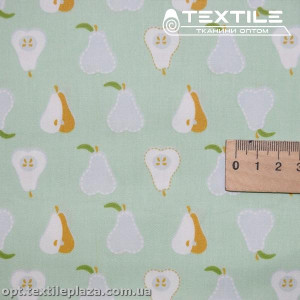 Сатин постельный цветной 11001D1C11 груши, светло-салатовый