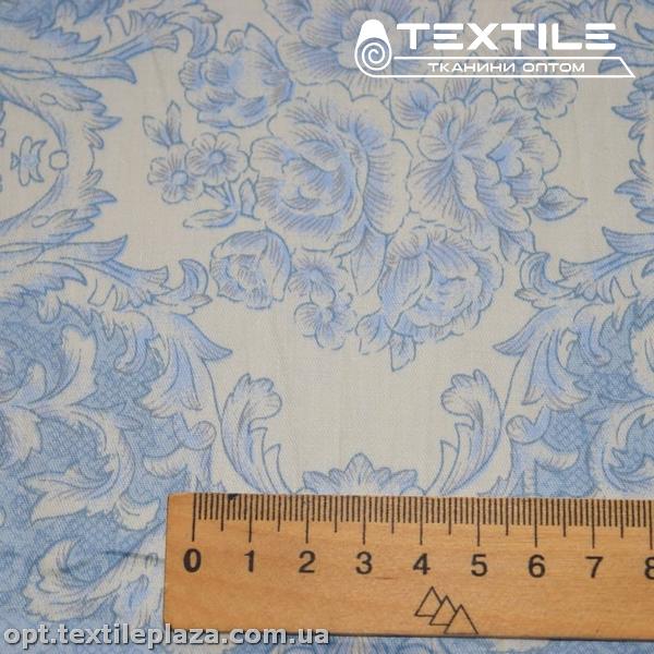 Сатин постельный цветной 1603D4C4 узор, голубой