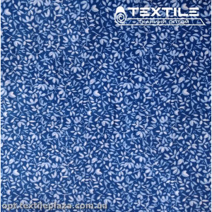 Сатин постельный цветной 7711D8C8 цветы, синий