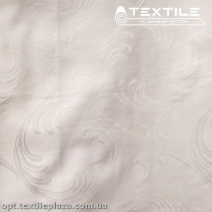 Сатин постельный однотонный 20260D2C2 жаккард, узор, белый (260 см)