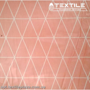 Сатин постельный цветной 11160D2C15 треугольники, лососевый