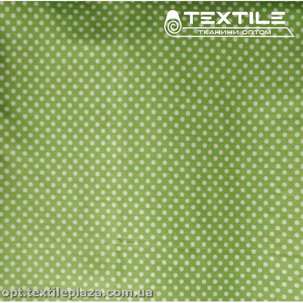 Сатин постельный цветной 1777D1C4 горошек, салатовый